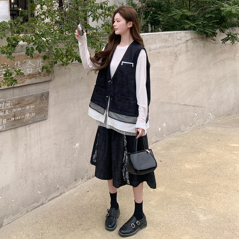 现货已出2026气质轻熟搭配牛仔背心四件套ZB237-2613-P215-K348，女装套装/套裙，浙宝237