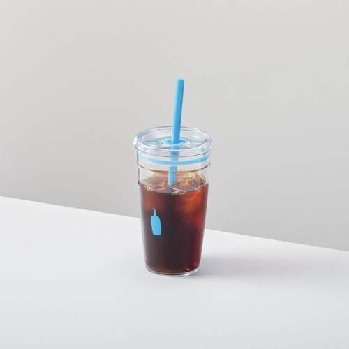 吸管杯蓝瓶子大容量美式透明夏季
