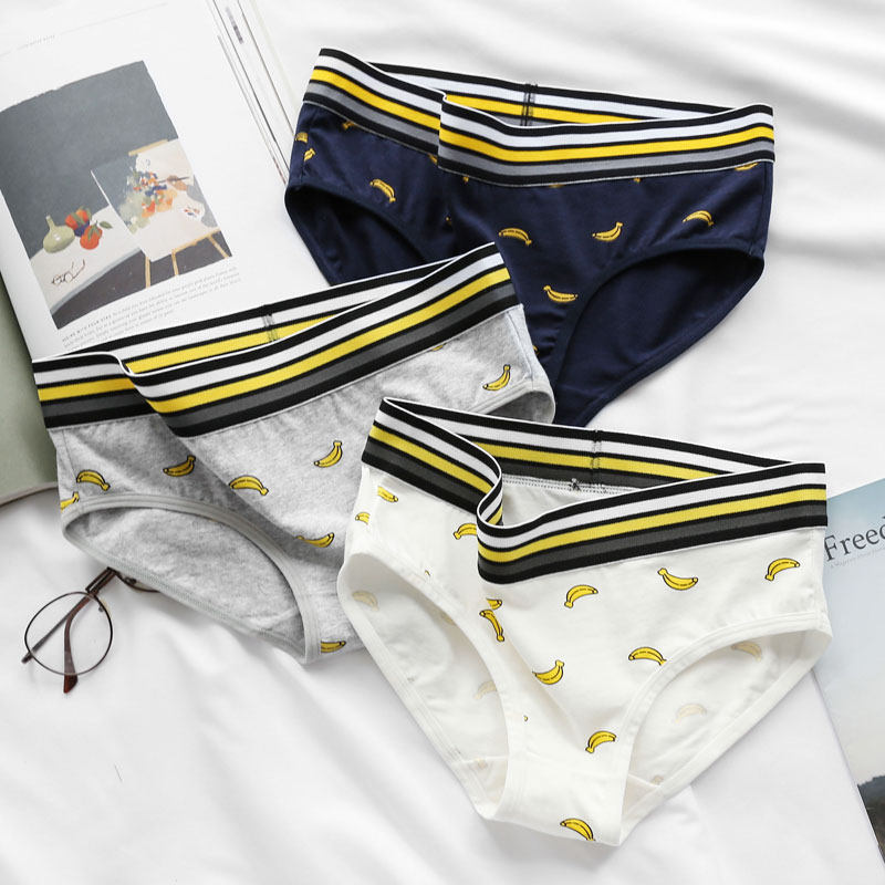 纯棉中腰内裤女生中性男女通用运动高中学生少女三角裤头
