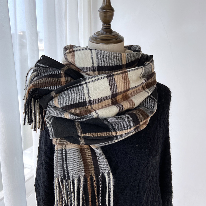时尚英伦风秋冬格子围巾女学生