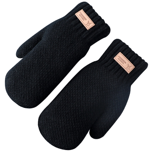 手套男冬季保暖防寒加绒加厚棉韩版潮流学生男生毛线包指连指秋冬