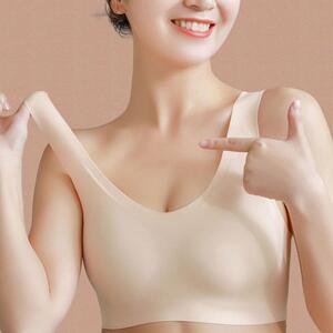 维多利亚薄款乳胶内衣女夏季无痕无钢圈聚拢背心式上托收副乳