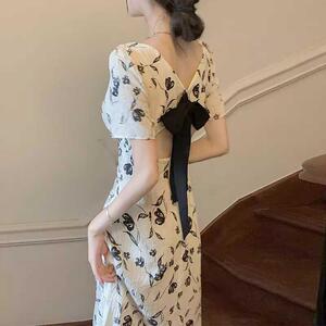 FAshi 法式绝美性感修身连衣裙2024年夏季新款女神范减龄中长裙子
