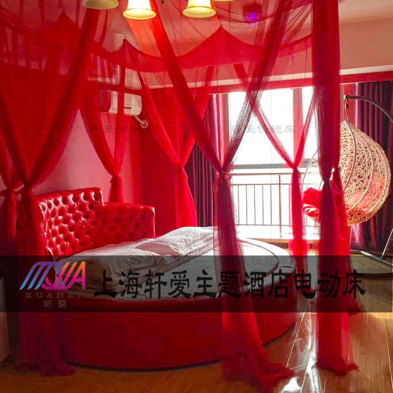宾馆酒店震动床主题公寓房情侣助力电动床圆床双人水床夫妻做爱床