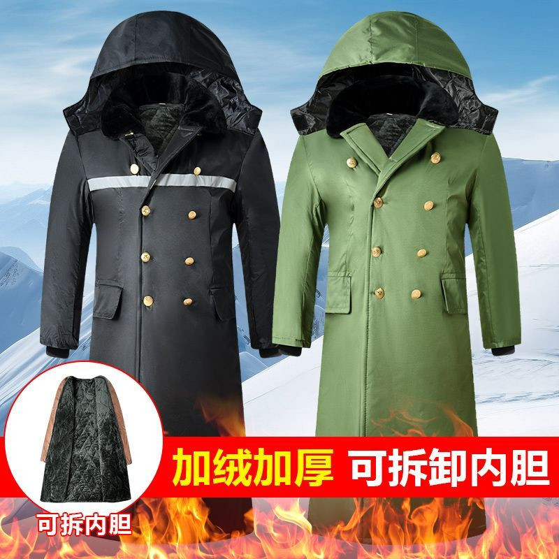 老式军棉绿大衣冬季迷彩棉服男款棉大衣保安冬装长款棉衣过膝加厚