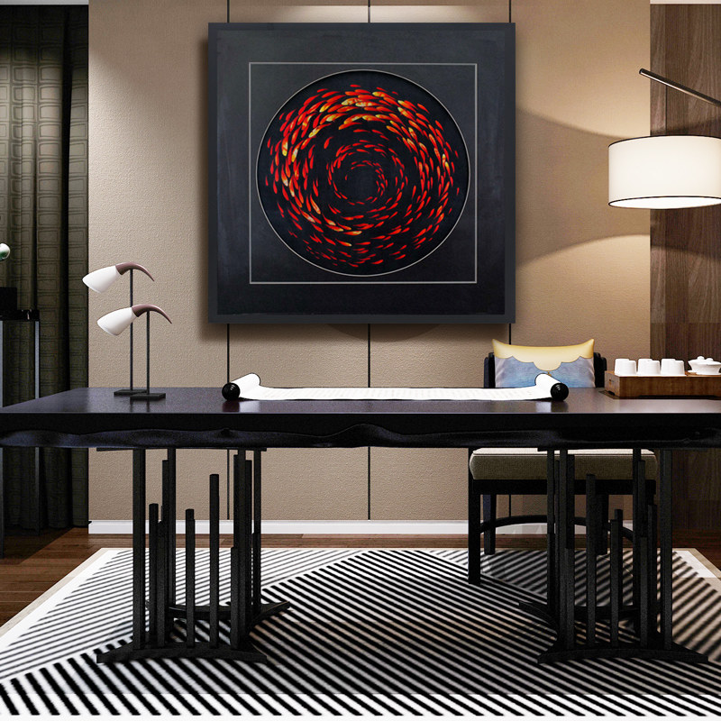 玄关装饰画壁画客厅挂画现代简约大气单幅墙画挂装饰苏绣苏州刺绣