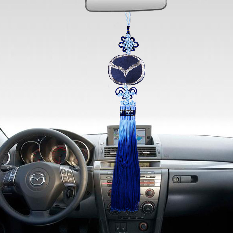手工刺绣平安符苏绣汽车挂件车内饰品十字绣车挂流苏挂件创意礼品