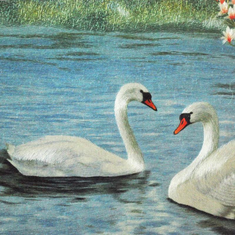 江南绣庄苏绣65x55成品刺绣精品苏州手工客厅挂画天伦之乐