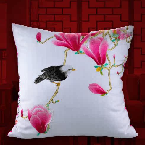 江南绣庄手工苏绣中式刺绣绣花抱枕红木靠垫沙发垫礼品新品