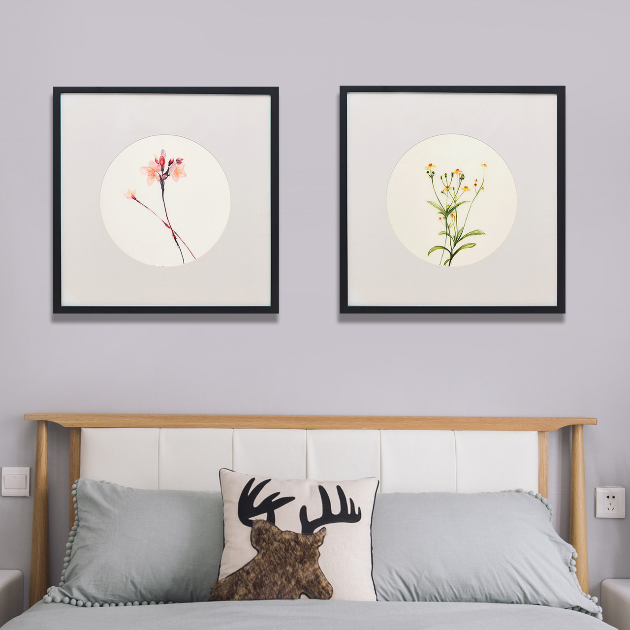 餐厅装饰画现代简约三联现代中式挂画小清新苏绣成品画手工刺绣