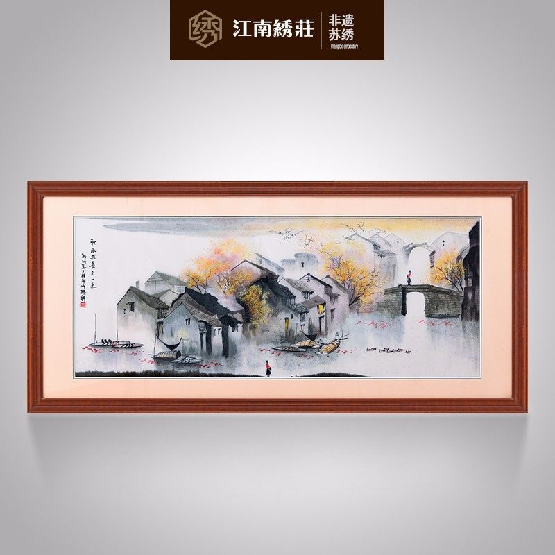 壁画客厅挂画现代简约大气风景中式装饰画水墨禅意中国风春夏秋冬