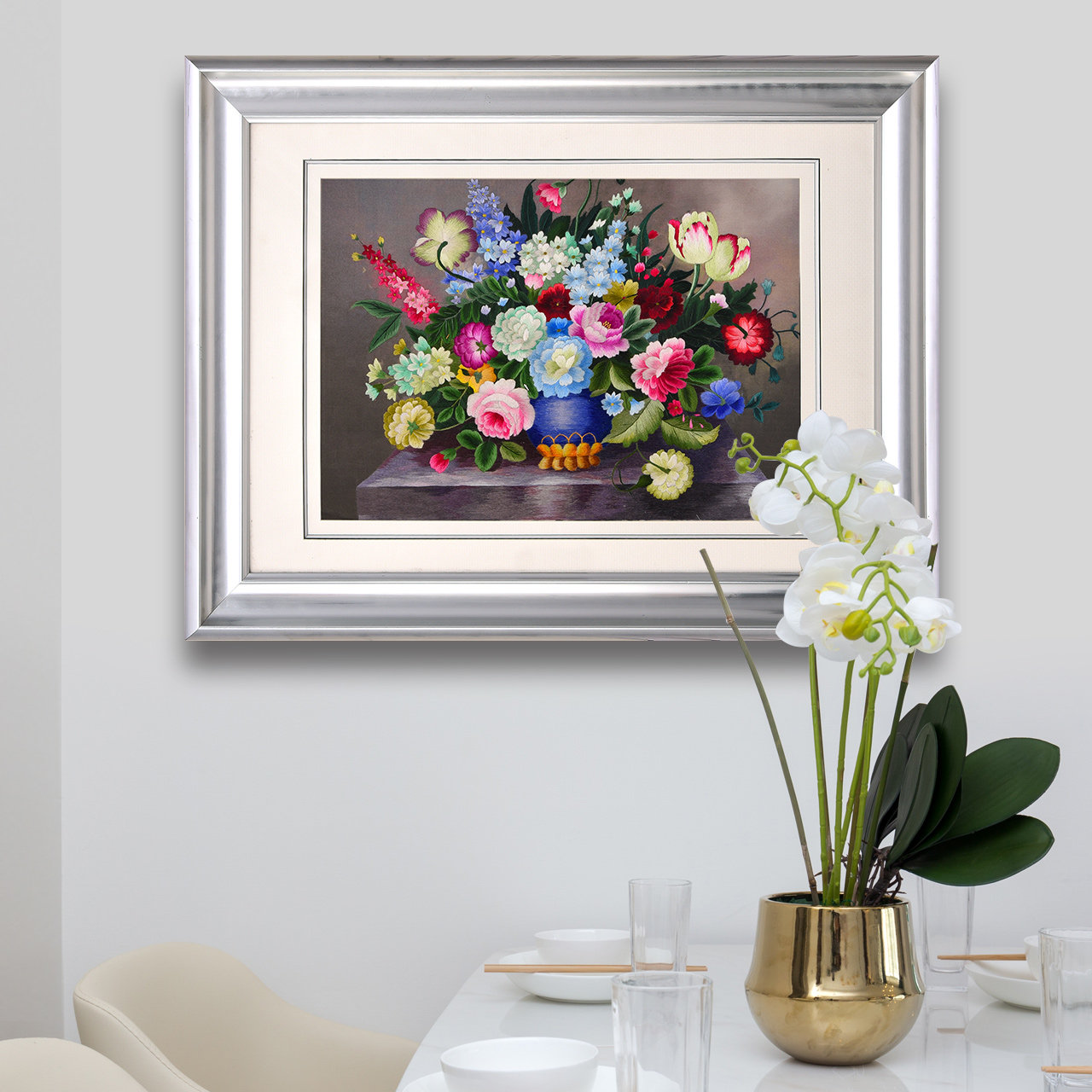 餐厅墙面装饰饭厅壁画油画装饰画刺绣画纯手工苏绣成品挂画玄关