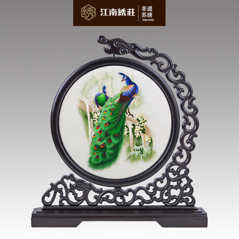 装饰摆件客厅创意现代简约家居摆设饰品苏绣双面绣苏绣刺绣手工