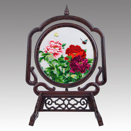 刺绣苏绣装饰品摆件创意工艺品客厅复古家庭中国特色礼品送老外