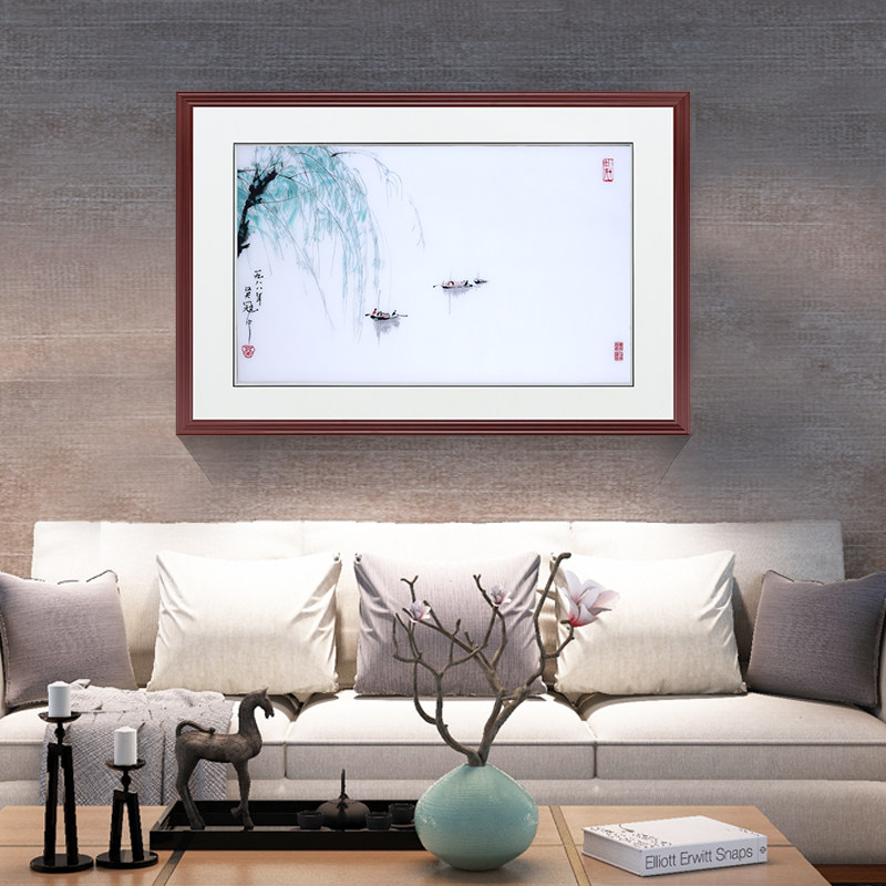 中式挂画中国风墙画装饰现代简约吴冠中装饰画江南水乡水墨画苏绣