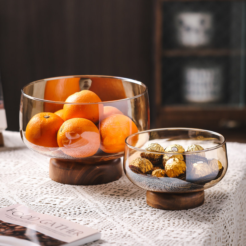 日式玻璃果盘家用待客水果盘零食干果收纳盆新中式前台高脚糖果篮,餐饮具,果盆/果盘/果篮,淘宝优惠券,粉丝福利购,淘宝优惠卷
