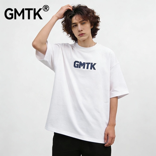 圆领重磅短袖 GMTK 体恤夏季 高品质纯棉打底衫 上衣 白色T恤男士