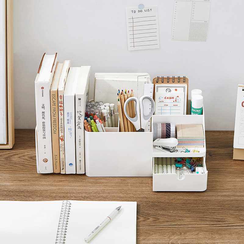 多功能创意笔筒学生笔盒文具办公室桌面收纳盒儿童女孩一体书架