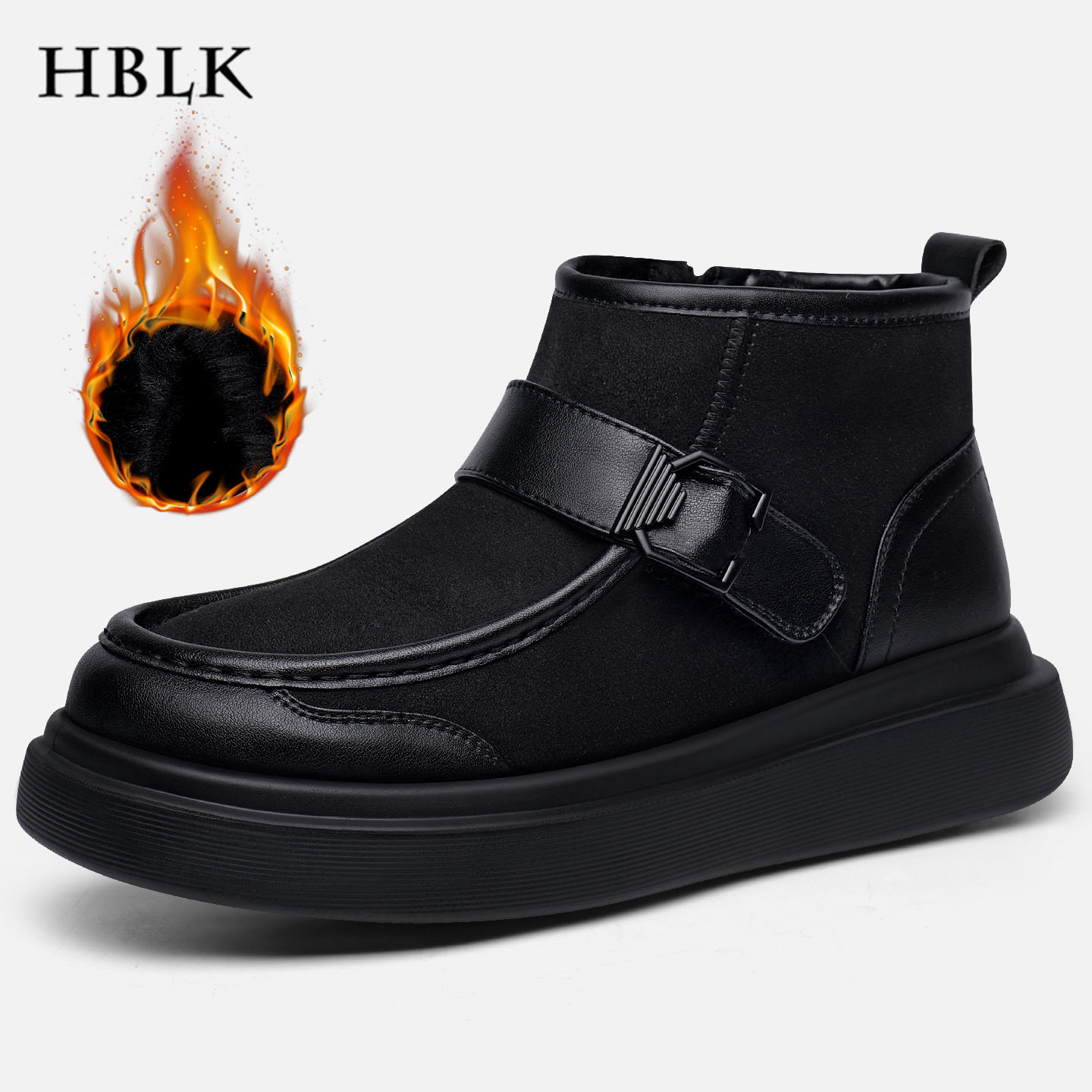 雪地靴男冬季真皮加厚羊毛高帮鞋皮毛一体男士防滑加绒保暖大棉鞋