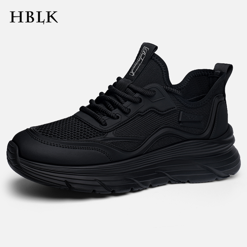 网鞋男2025秋季新款透气网面百搭运动鞋男士防臭厚底增高休闲潮鞋