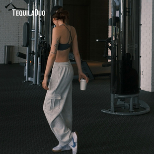 TD秋冬美式工装宽松卫裤运动休闲长裤 双侧口袋 直筒简约基础百搭