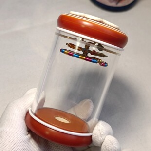 海派虫具杨连平制电胶木60口径七孔蝈蝈罐 鸣虫罐配簧配布套 叫罐