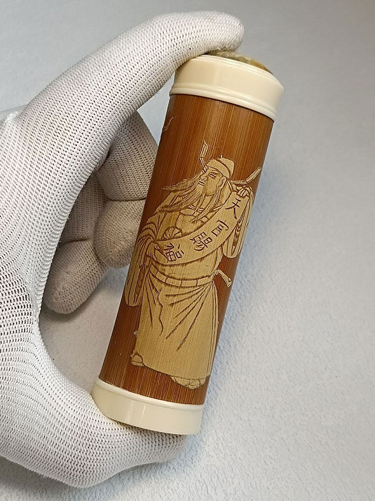 戚有良 非物质文化遗产留青竹刻 纯手工竹雕竹蛉筒 鸣虫罐 蛉子盒