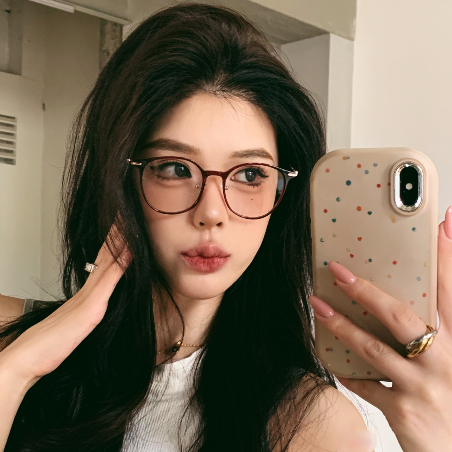 2025新款超轻红色圆框眼镜女潮素颜显脸小高级感防蓝光镜可配度数,ZIPPO/瑞士军刀/眼镜,防蓝光镜,淘宝优惠券,粉丝福利购,淘宝优惠卷