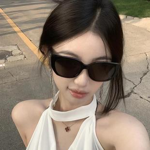 凹造型太阳镜 欧美风方形大框复古这样墨镜女潮甜辣方圆脸显瘦时尚