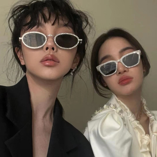 墨镜女傲娇高级感ins满钻眼镜框防紫外线近视太阳眼镜 jennie同款