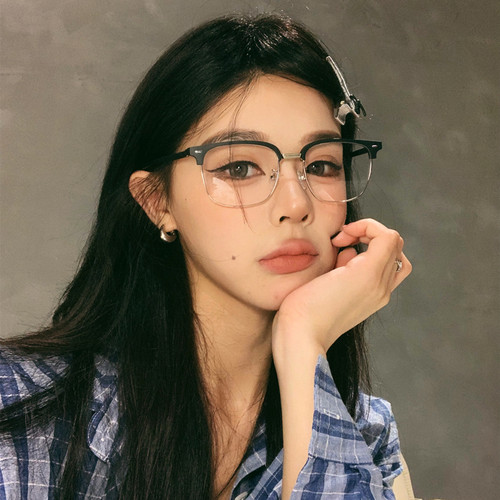 女方圆脸显瘦素颜学生眼镜框