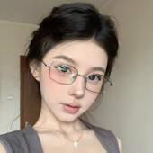 银框细边氛围感眼镜女素颜神器超轻护目防蓝光镜显脸小学生近视镜