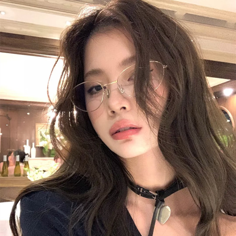 老钱风金属镜框女高级感猫眼眼镜近视女可配度数素颜神器眼睛镜架
