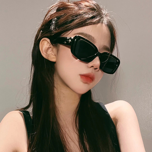 美式 網紅貓眼墨鏡女小框防UV辣妹眼鏡偏光防紫外線近視太陽鏡男款