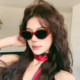 韩系猫眼小框墨镜女高级感网红同款 潮流防紫外线太阳镜 可可镜时尚