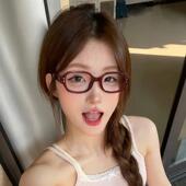 防蓝光镜 高级感凹造型小红书同款 2024新款 方框复古素颜眼镜女个性