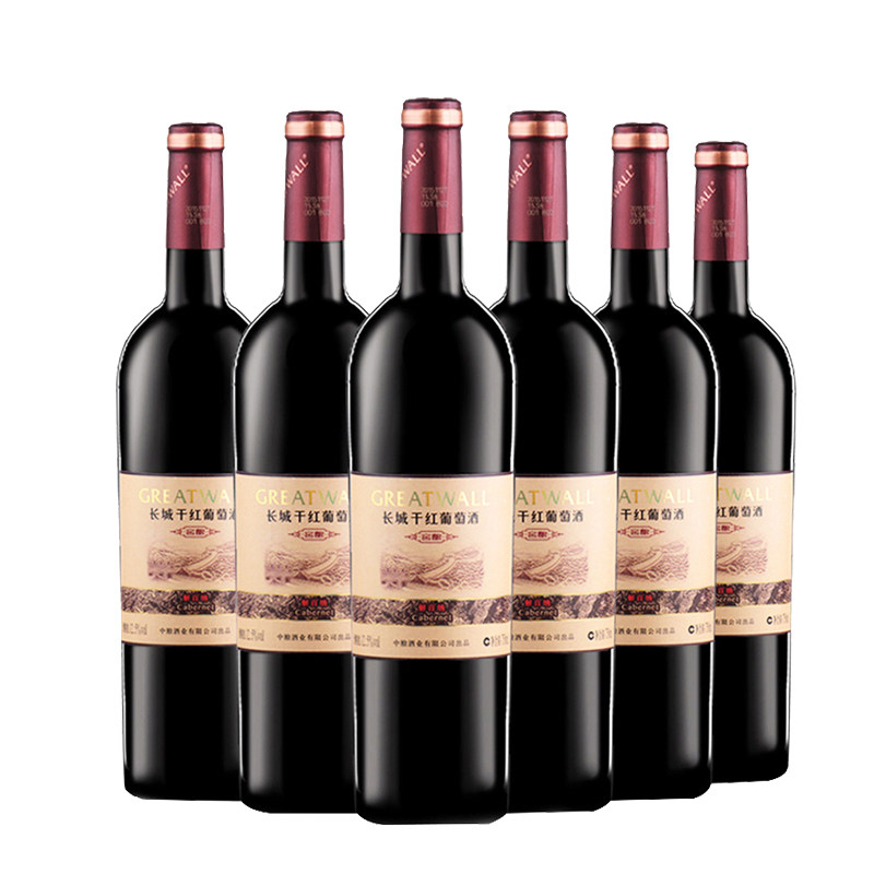 中粮长城干红葡萄酒红酒窖酿解百纳干红750ml*6支装日常国产红酒