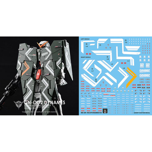 炎 GHOST版 MG 力天使高达模型 Dyunames 00 GN-002 专用荧光水贴