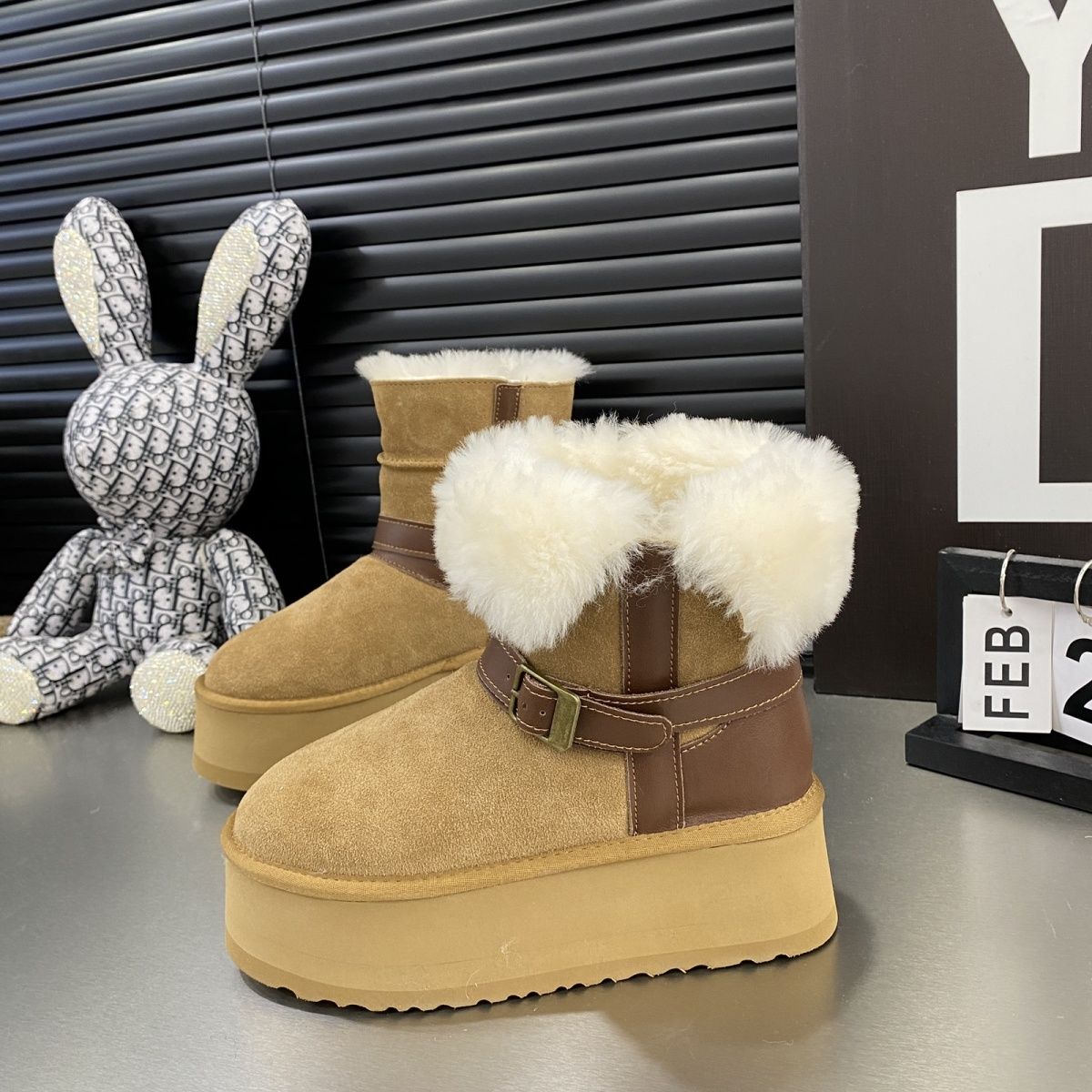 厚底雪地靴女2025新款冬季潮流百搭加绒加厚棉鞋毛毛鞋保暖棉靴子