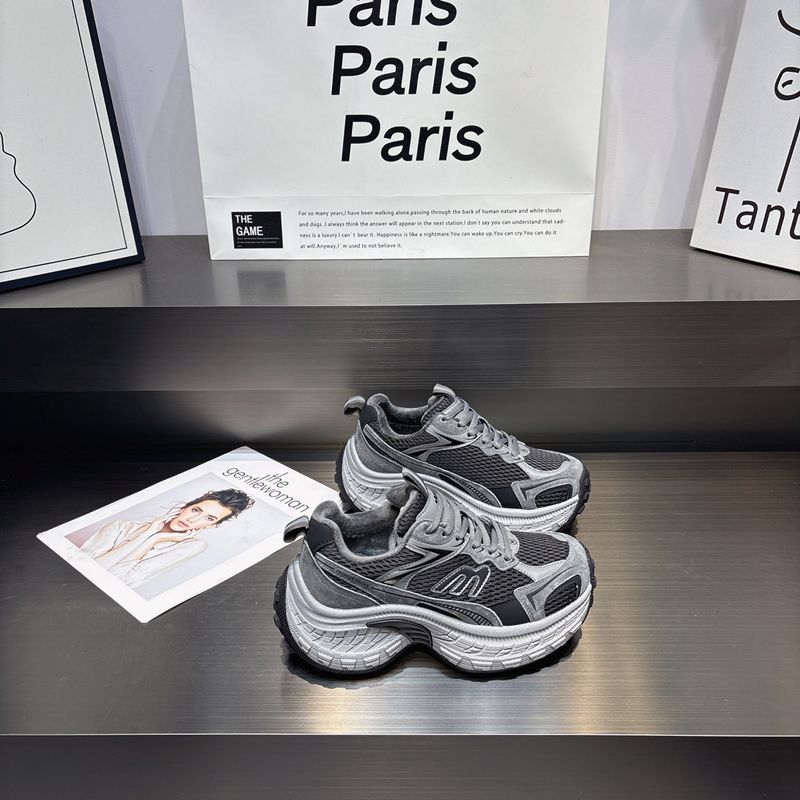 老爹鞋女2025年春夏新款拼色百搭厚底增高轻便运动休闲鞋