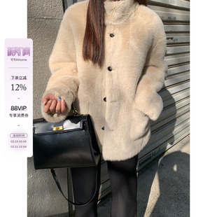 宅宅athome 恋歌～自制顺滑不臃肿95还原水貂毛环保皮草外套 冬季