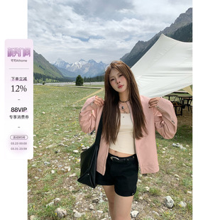 显瘦拉链短款 正肩立领皮衣夹克韩版 外套 德鲁纳周刊 宅宅athome