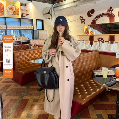 宅宅athome//女主光环 英伦风中长款风衣高级感时尚宽松百搭外套