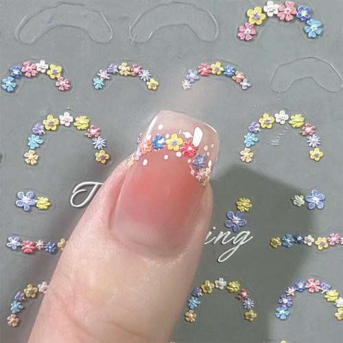 春季小清新法式美甲贴纸碎花