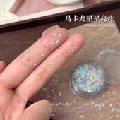 美甲迷你亮片马卡龙星星亮片ins素材彩色超薄五角星指甲星星