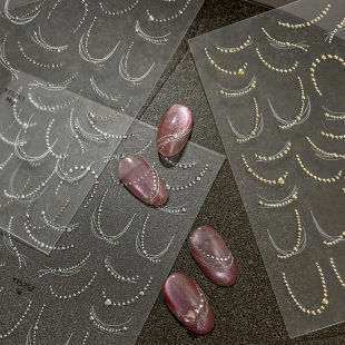 烫金链条美甲贴纸高级轻奢风百搭法式 饰贴纸手机壳贴纸 流行装