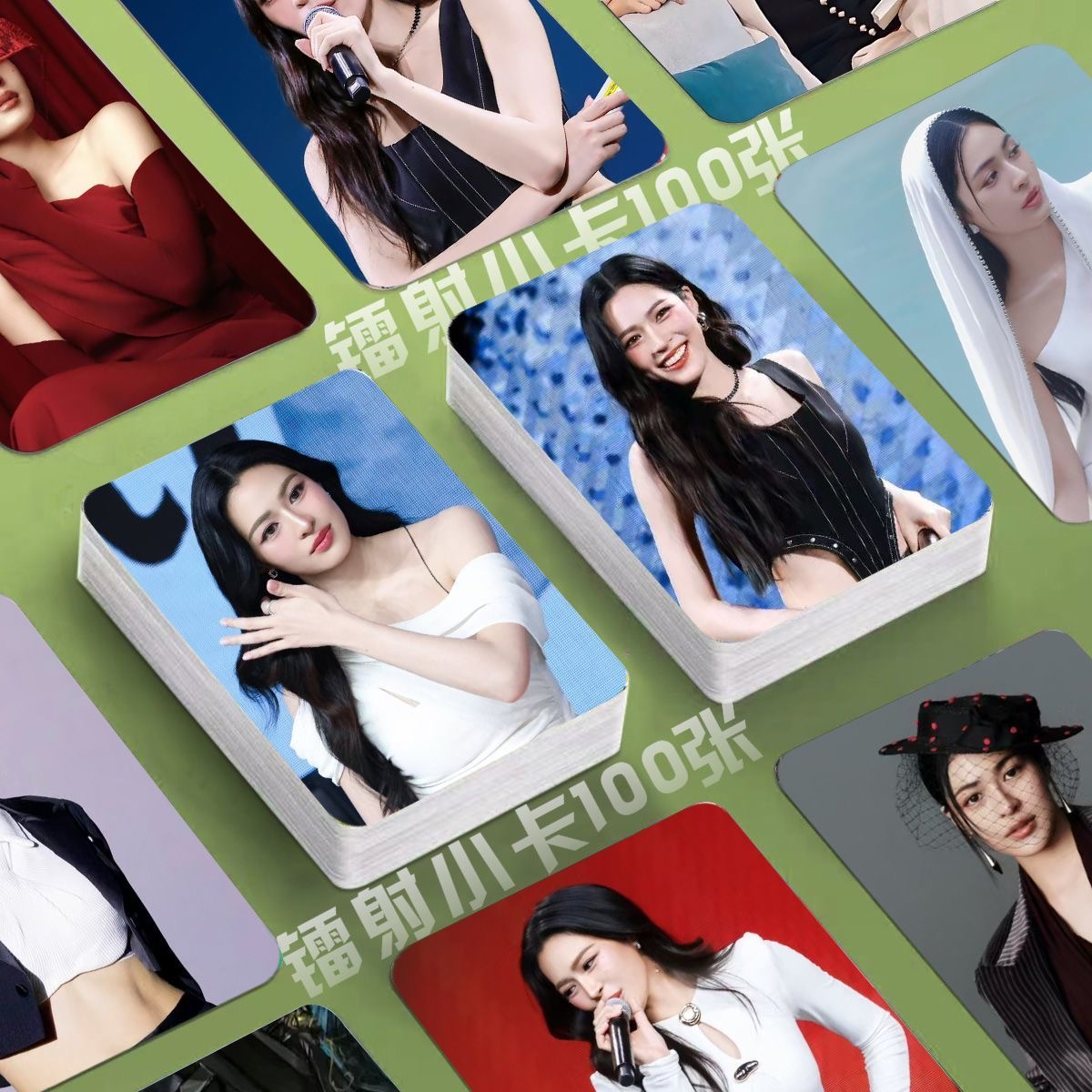 邝玲玲见面会镭射小卡泰星签名照片定制3寸圆角lomo卡片明信片diy