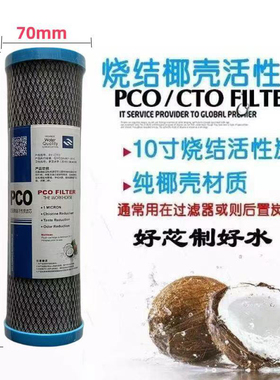 后置烧结活性炭滤芯10寸平口PCO高碘值椰壳碳净水器滤芯第五级