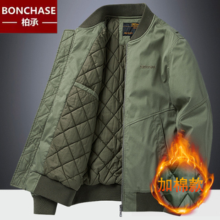 休闲上衣棉服棒球领加厚工装 青年宽松大码 男夹克 新款 外套男秋冬季