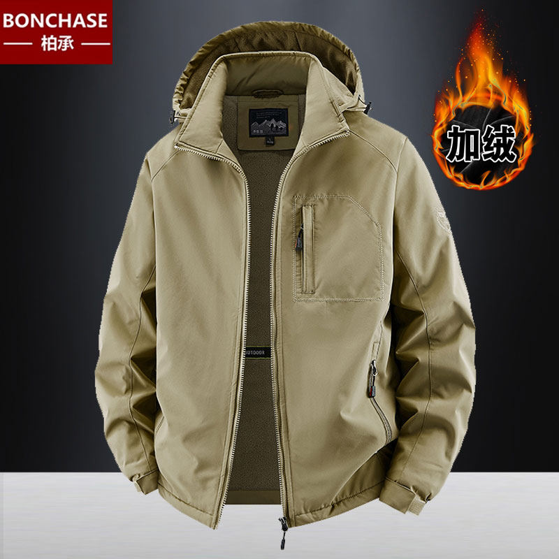 加绒外套男秋冬加厚夹克保暖棉服大码户外冲锋衣防风防水工装棉衣,男装,夹克,淘宝优惠券,粉丝福利购,淘宝优惠卷